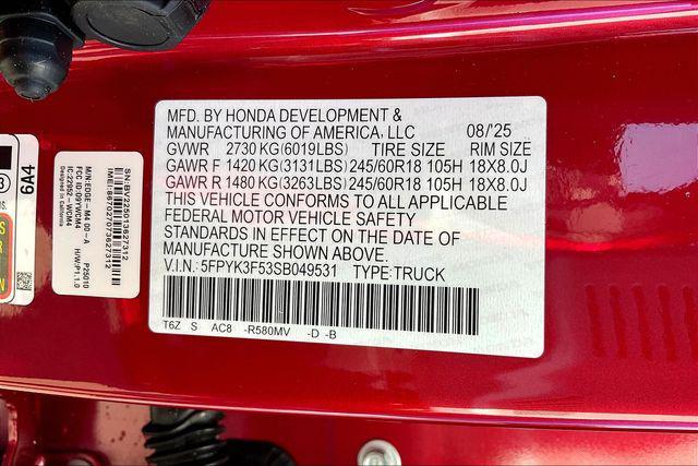 new 2025 Honda Ridgeline car, priced at $42,135