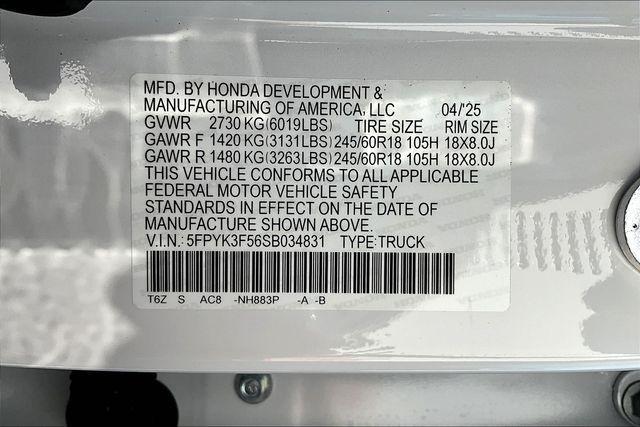 new 2025 Honda Ridgeline car, priced at $42,395