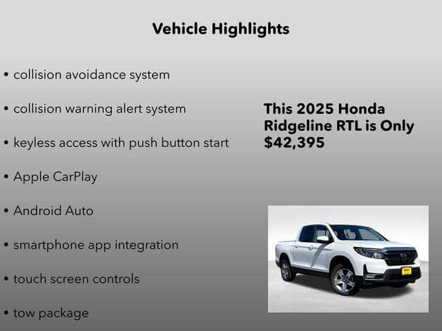 new 2025 Honda Ridgeline car, priced at $42,395