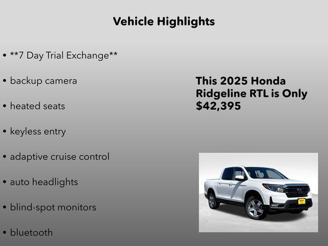 new 2025 Honda Ridgeline car, priced at $42,395