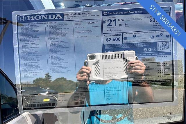 new 2025 Honda Ridgeline car, priced at $42,395