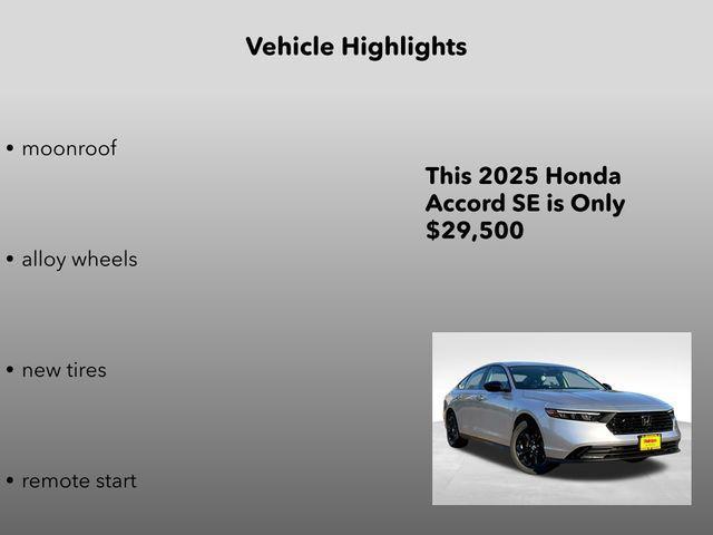 new 2025 Honda Accord car, priced at $29,500