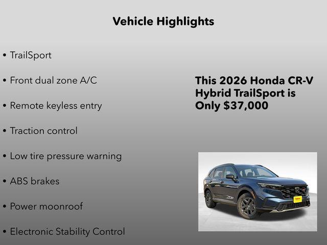 new 2026 Honda CR-V Hybrid car, priced at $37,000