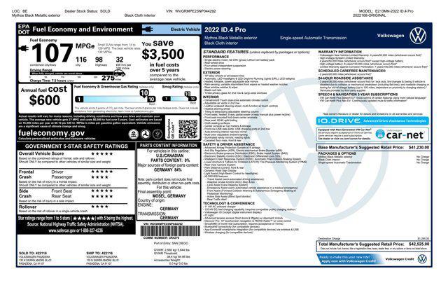 used 2022 Volkswagen ID.4 car, priced at $21,071