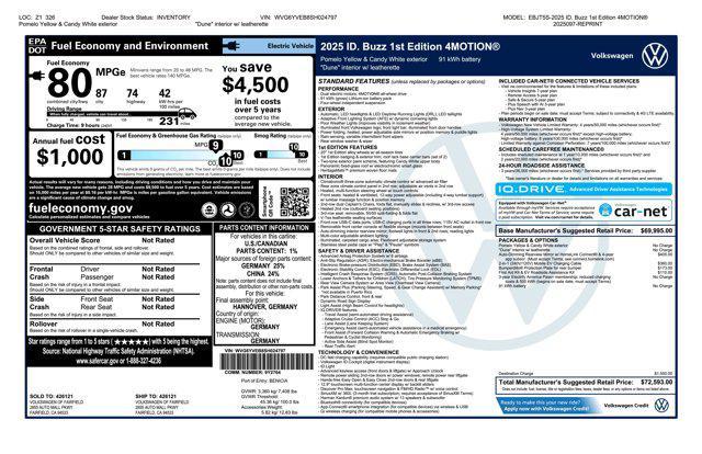 new 2025 Volkswagen ID. Buzz car, priced at $69,846