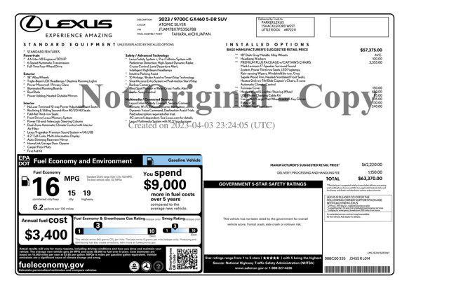 used 2023 Lexus GX 460 car, priced at $57,177