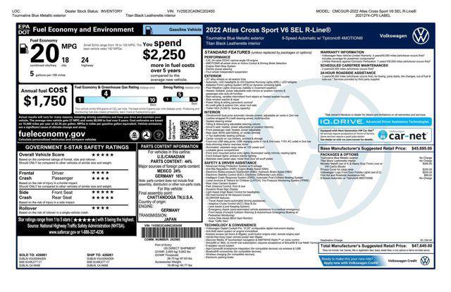 used 2022 Volkswagen Atlas Cross Sport car, priced at $28,500