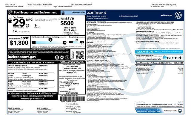 new 2025 Volkswagen Tiguan car, priced at $31,520