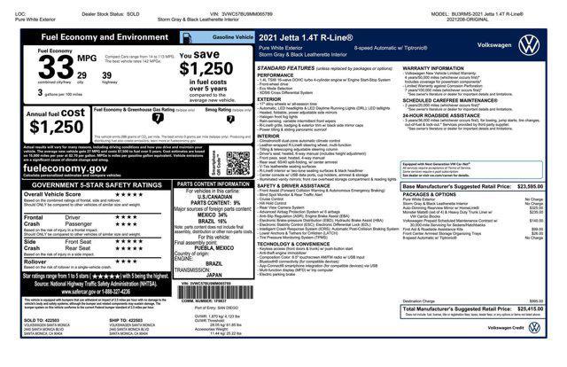 used 2021 Volkswagen Jetta car, priced at $19,491