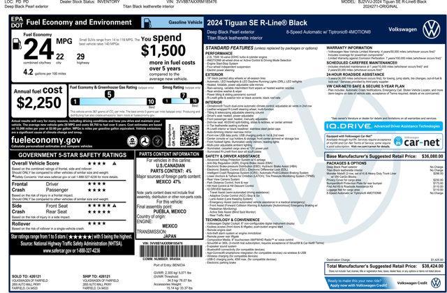 new 2024 Volkswagen Tiguan car, priced at $36,521