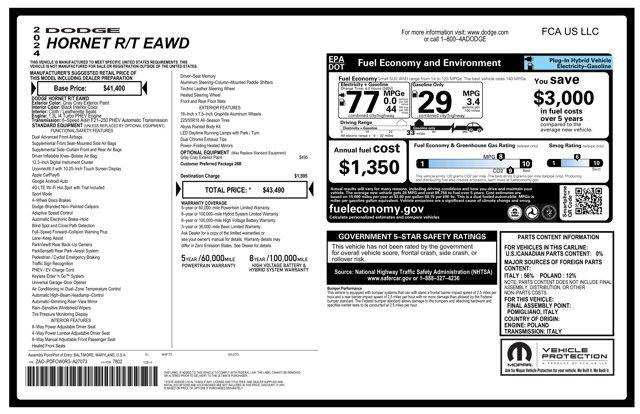 used 2024 Dodge Hornet car, priced at $23,884