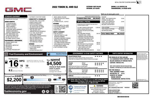 used 2022 GMC Yukon XL car, priced at $34,444