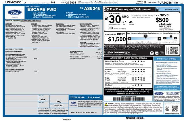 used 2023 Ford Escape car, priced at $22,451