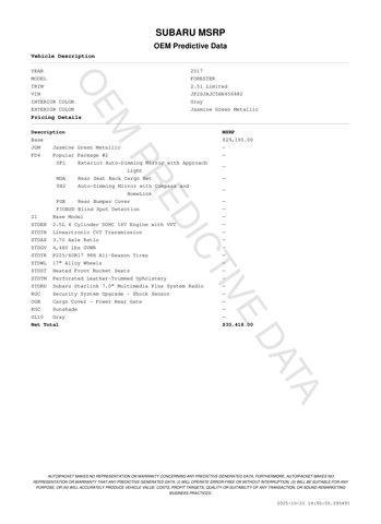 used 2017 Subaru Forester car, priced at $15,940