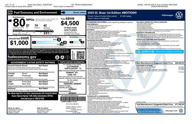 new 2025 Volkswagen ID. Buzz car, priced at $68,795