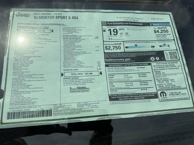 new 2025 Jeep Gladiator car, priced at $49,653