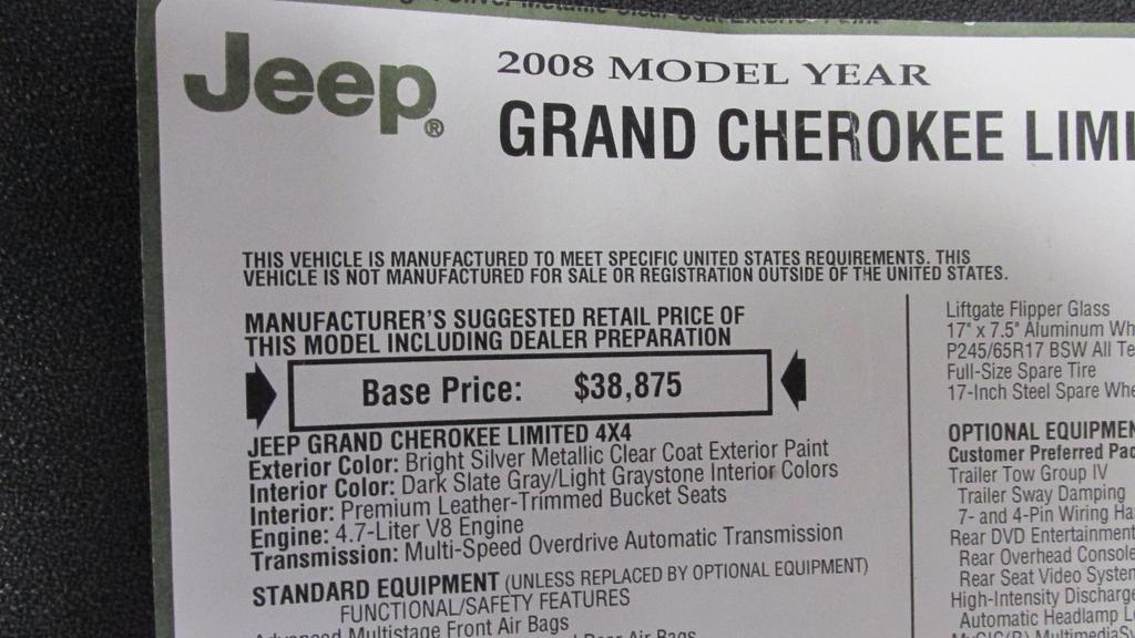 used 2008 Jeep Grand Cherokee car, priced at $6,990