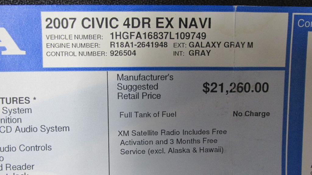 used 2007 Honda Civic car, priced at $8,990