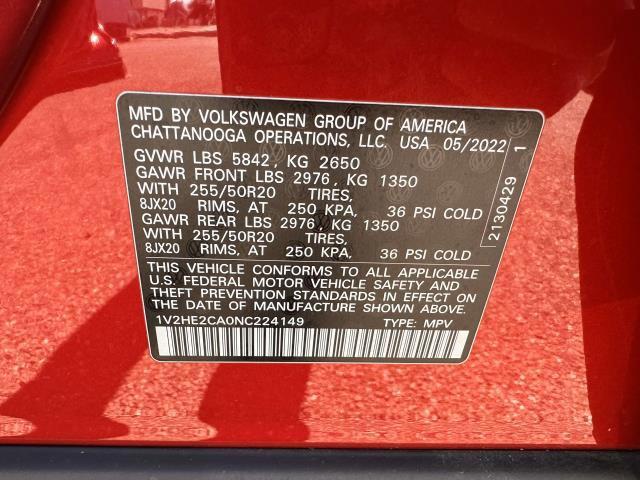 used 2022 Volkswagen Atlas Cross Sport car, priced at $29,888