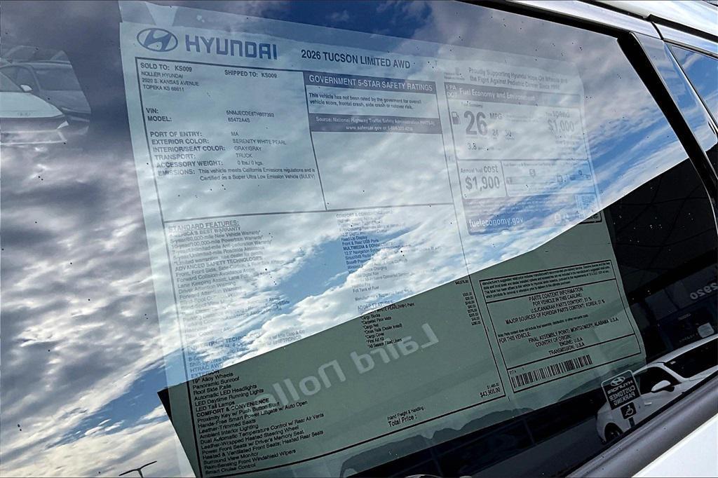 new 2026 Hyundai Tucson car, priced at $41,826