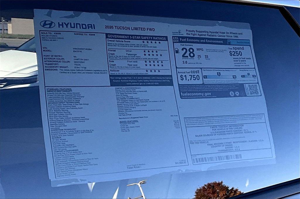 new 2026 Hyundai Tucson car, priced at $39,686