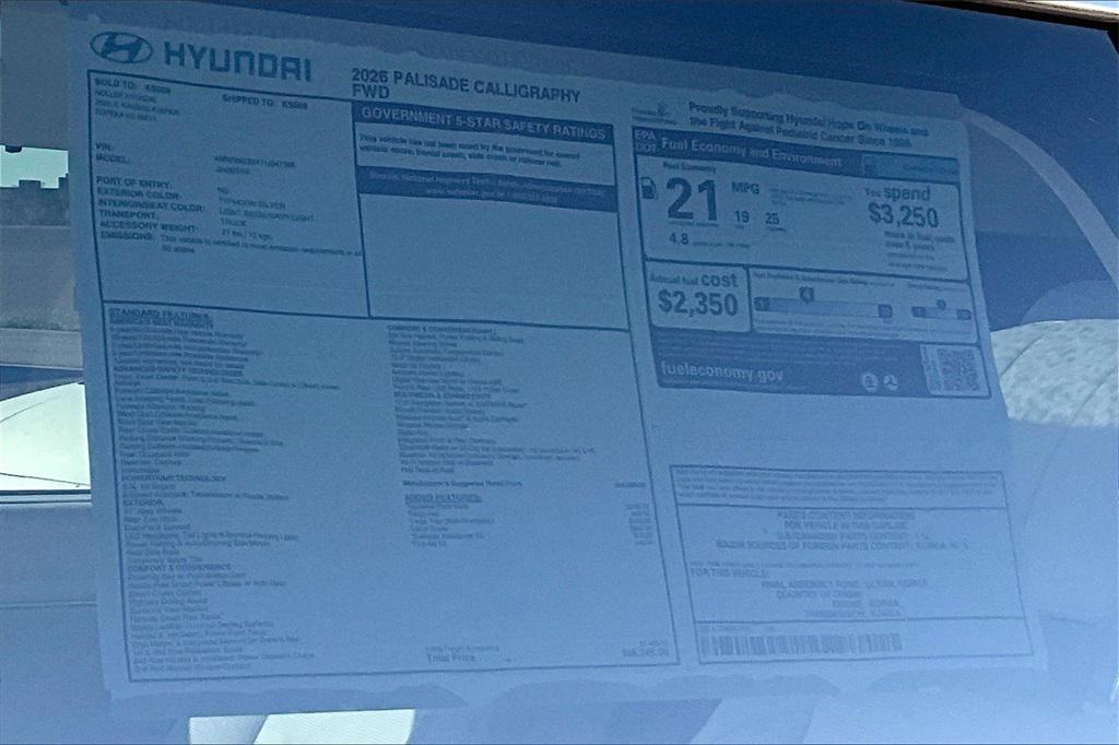 new 2026 Hyundai Palisade car, priced at $53,966
