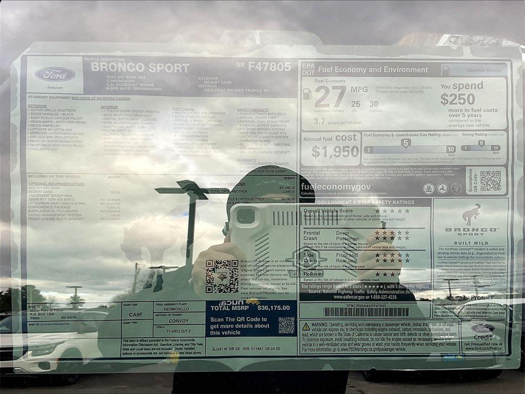 new 2025 Ford Bronco Sport car, priced at $32,709