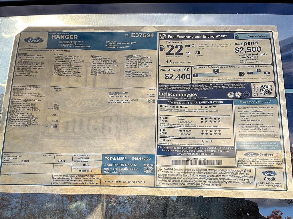 new 2025 Ford Ranger car, priced at $42,105