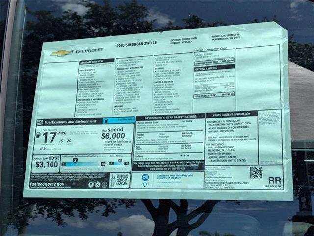 new 2025 Chevrolet Suburban car, priced at $62,210