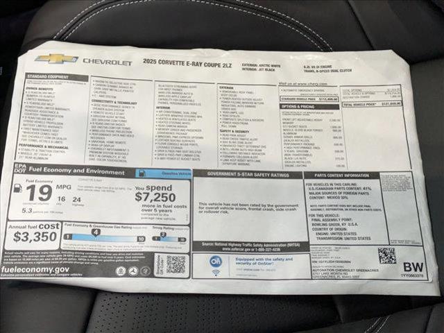 new 2025 Chevrolet Corvette E-Ray car, priced at $109,766