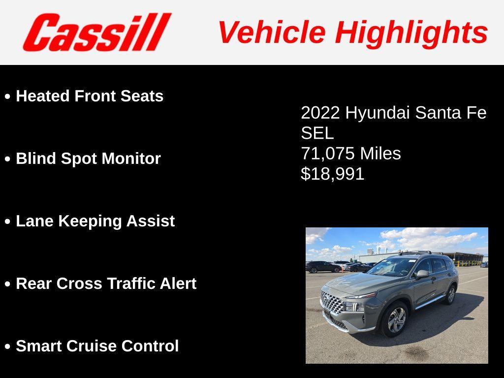 used 2022 Hyundai Santa Fe car, priced at $18,991