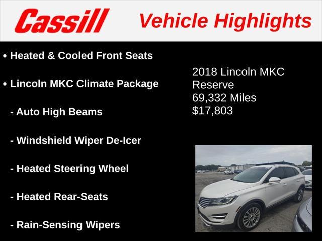 used 2018 Lincoln MKC car, priced at $17,803