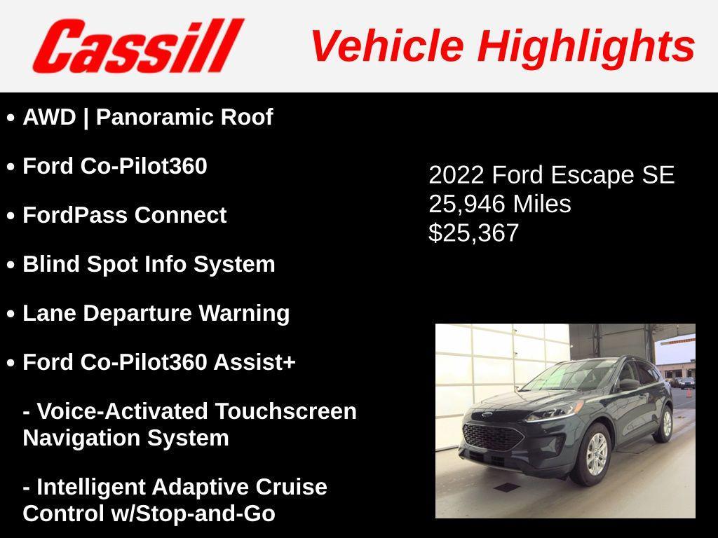 used 2022 Ford Escape car, priced at $25,367