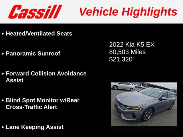used 2022 Kia K5 car, priced at $21,320