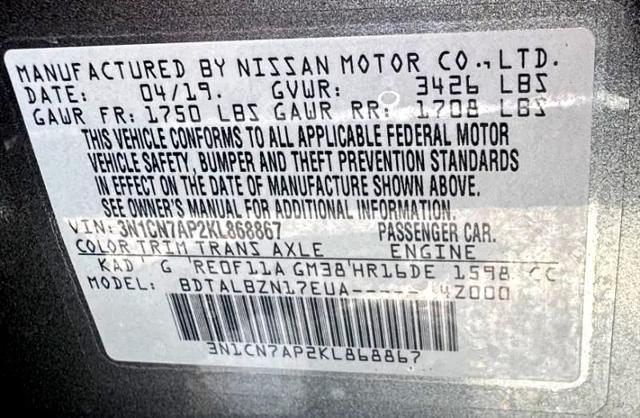 used 2019 Nissan Versa car