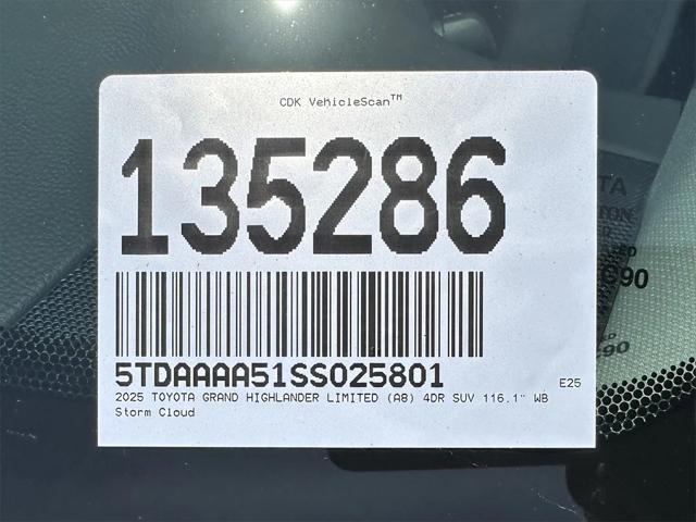 new 2025 Toyota Grand Highlander car, priced at $55,638