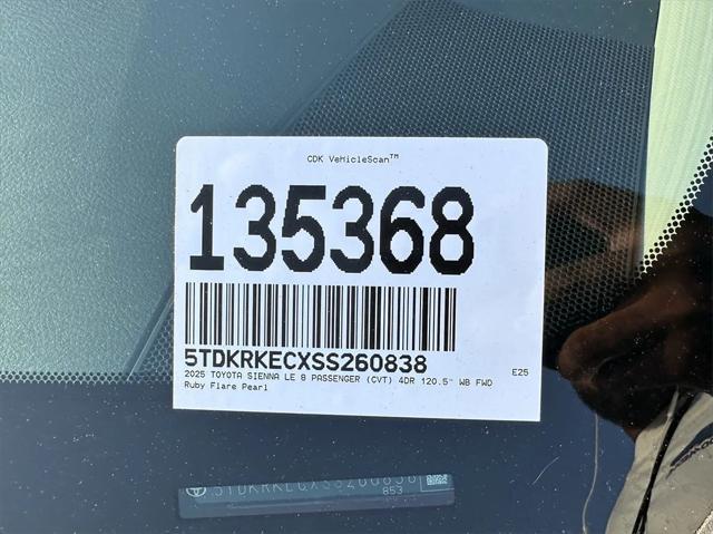 new 2025 Toyota Sienna car, priced at $45,224