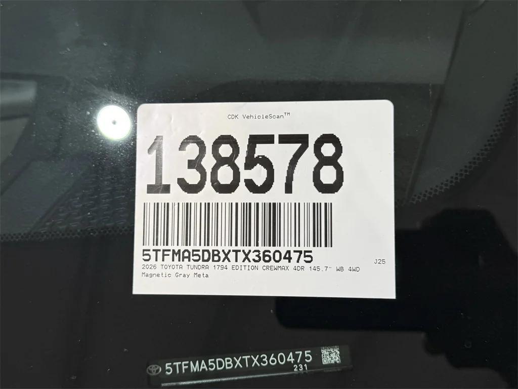 new 2026 Toyota Tundra car, priced at $69,006