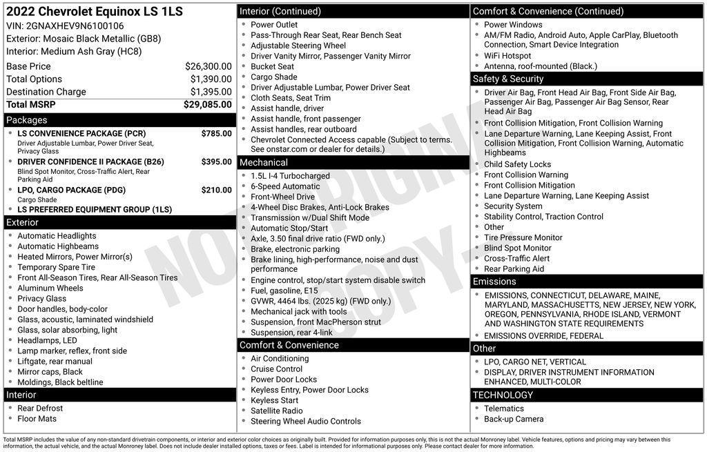 used 2022 Chevrolet Equinox car, priced at $18,417