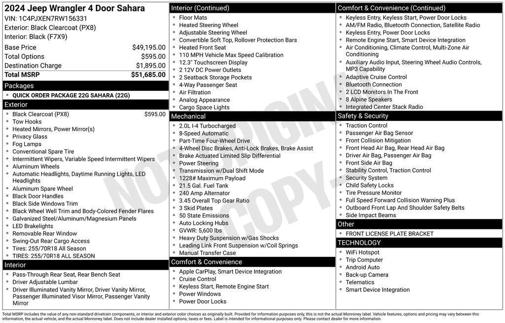 used 2024 Jeep Wrangler car, priced at $28,754