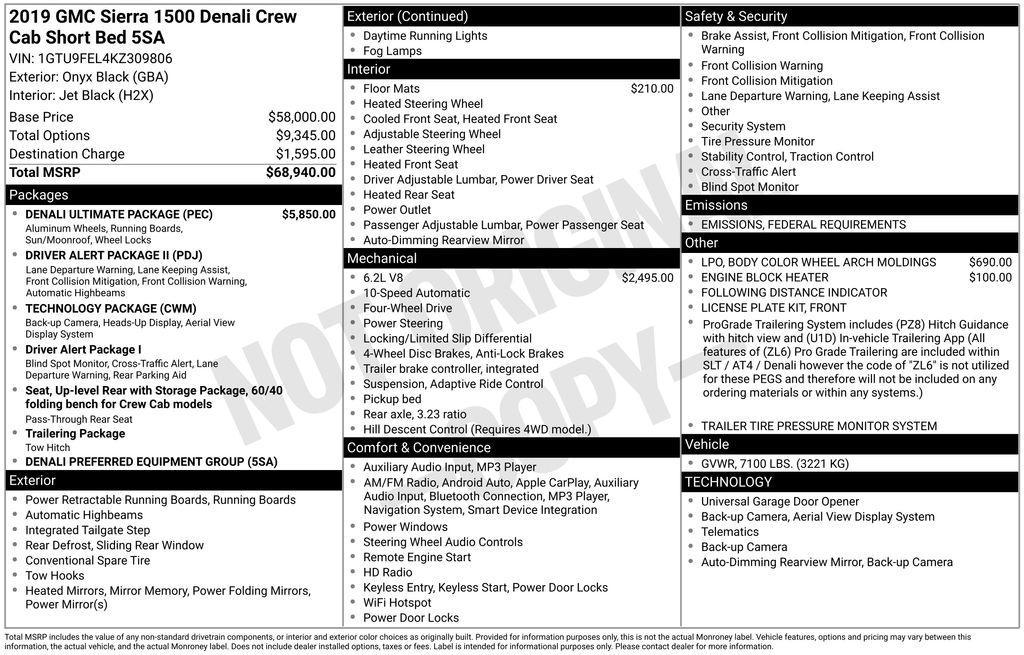 used 2019 GMC Sierra 1500 car, priced at $43,671