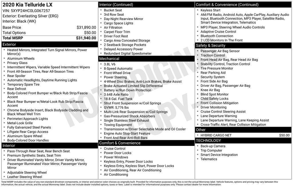 used 2020 Kia Telluride car, priced at $22,997