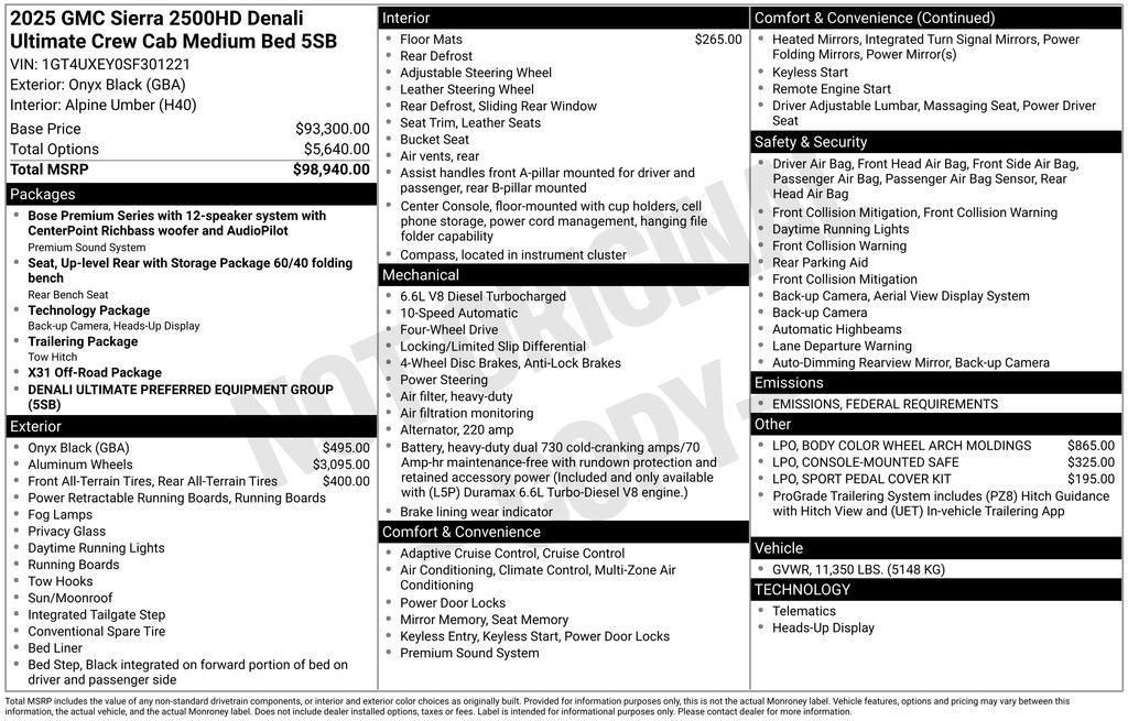 used 2025 GMC Sierra 2500 car, priced at $87,748