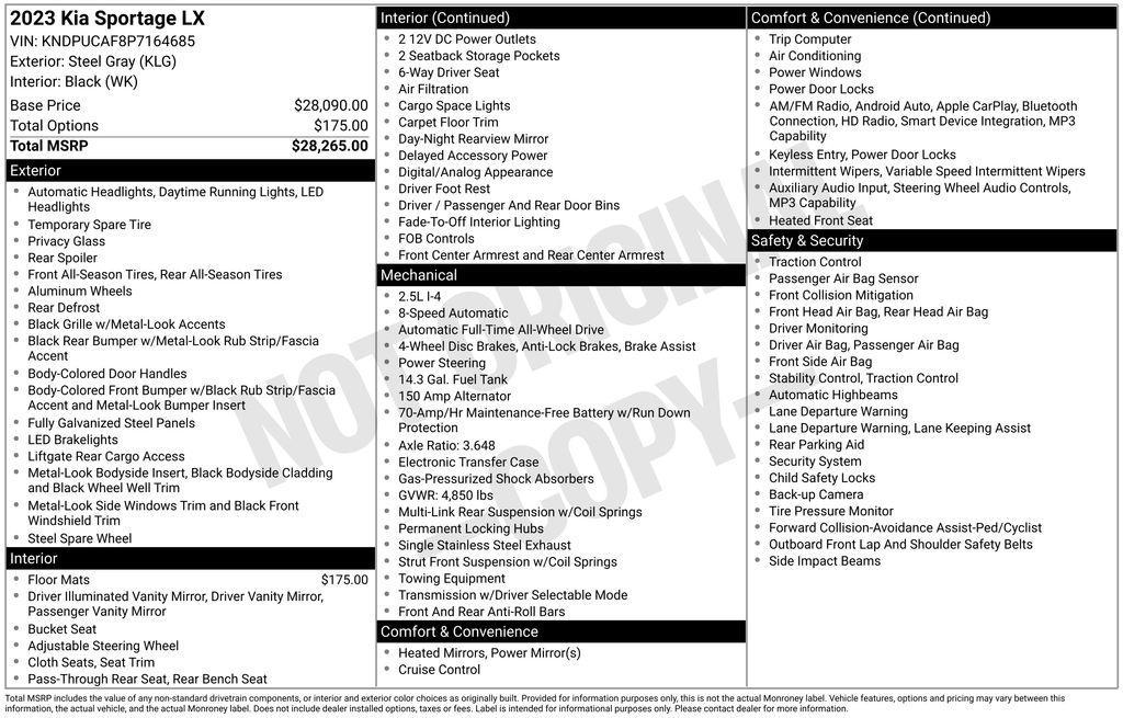 used 2023 Kia Sportage car, priced at $18,314