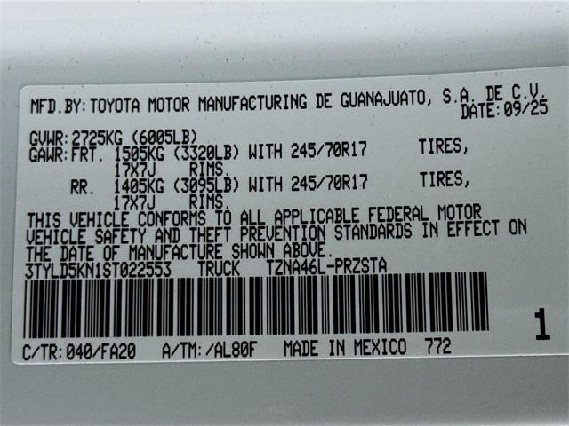 new 2025 Toyota Tacoma car, priced at $40,049