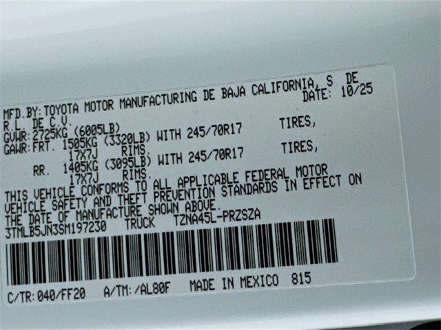 new 2025 Toyota Tacoma car, priced at $43,289