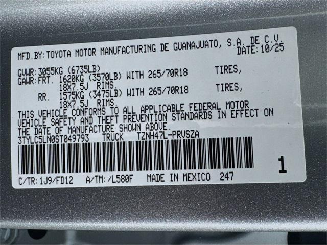 new 2025 Toyota Tacoma car, priced at $50,493