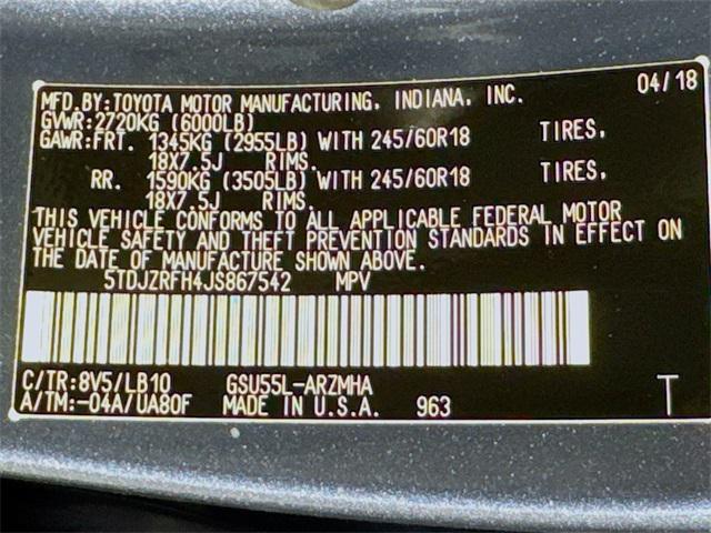 used 2018 Toyota Highlander car, priced at $23,499