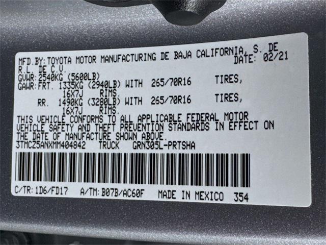 used 2021 Toyota Tacoma car, priced at $35,999