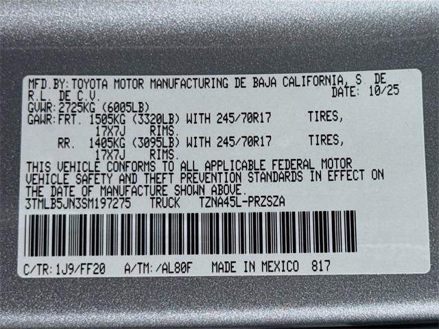 new 2025 Toyota Tacoma car, priced at $43,954